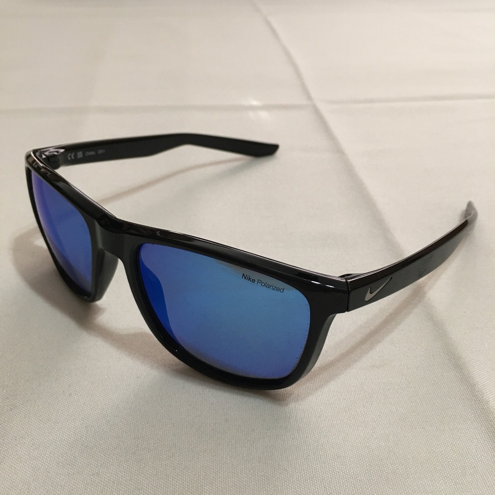Nike Essential Endeavor P Sunglasses FQ4679 Black Polarized Blue Lens 57-19-145